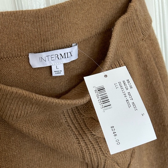 NWT INTERMIX Women’s L Cashmere Wool Blend High Waisted Pencil Skirt - Picture 3 of 10